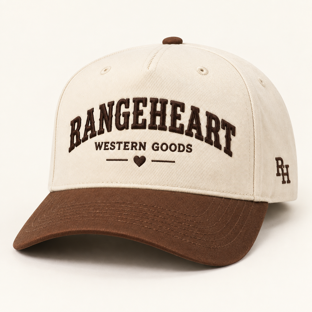 Western Goods cap in Cream / tobacco