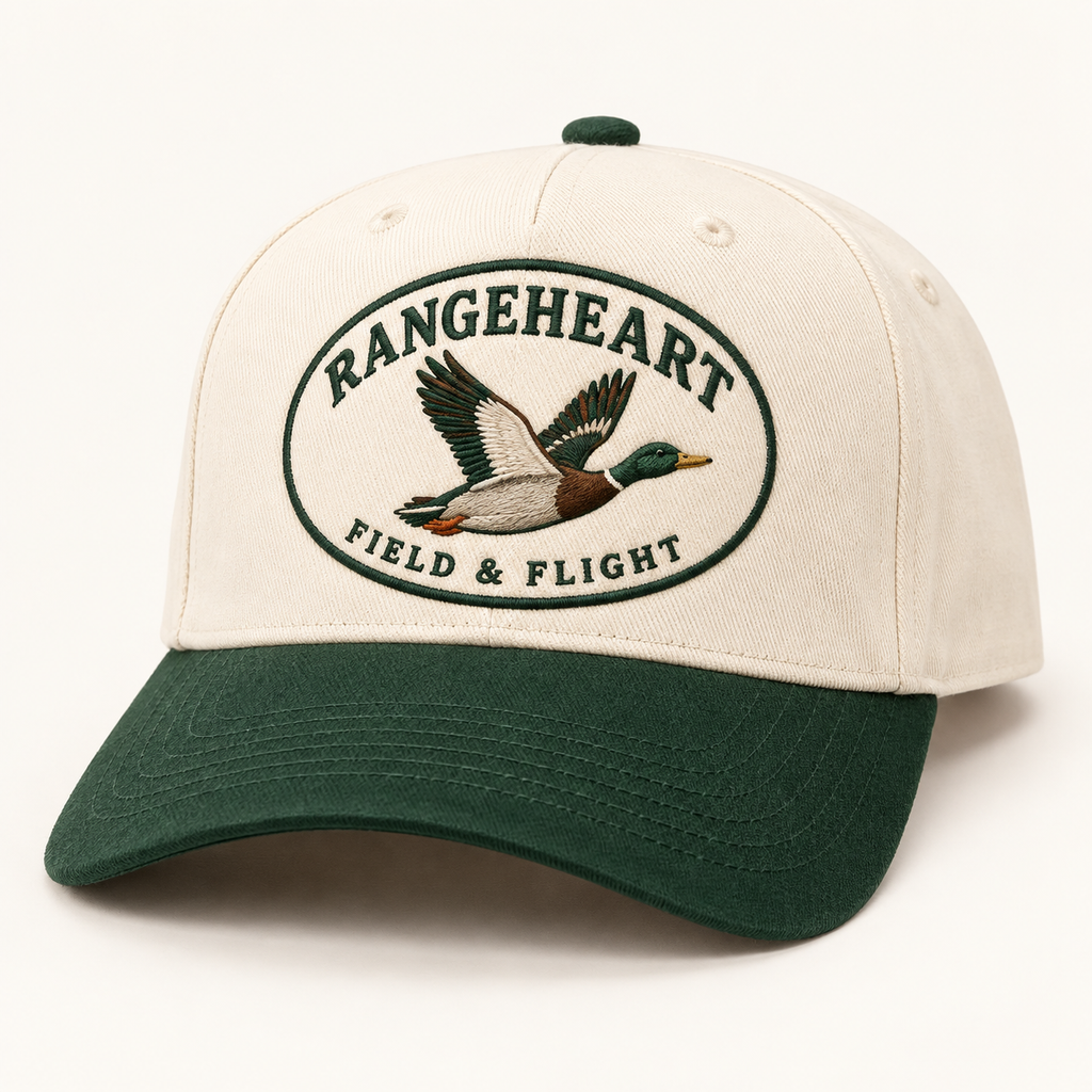 Field & Flight cap in Cream / forest green
