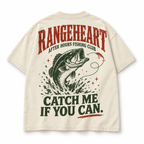 RANGEHEART Catch Me If You Can Boxy Tee in oyster — back artwork on white