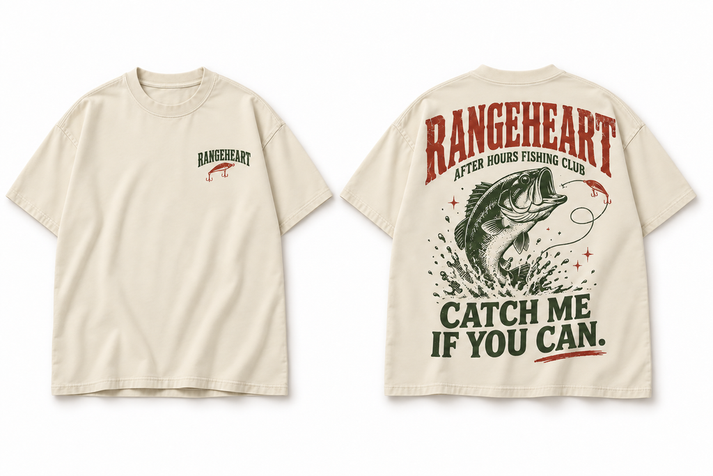 RANGEHEART Catch Me If You Can Boxy Tee — approved front and back design