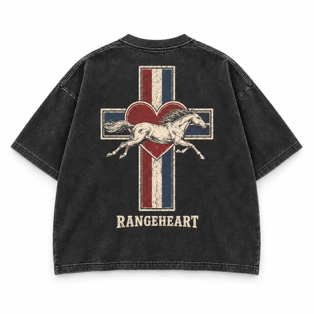 RANGEHEART cross heart black — back view on white background