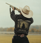 Feel the Fear hoodie worn outdoors, showing the rider and cactus back graphic