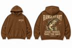 RANGEHEART Good Things Take the Bait Boxy Hoodie — approved front and back design