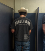 Full back view of the Hold the Reins tee and lower-back credo