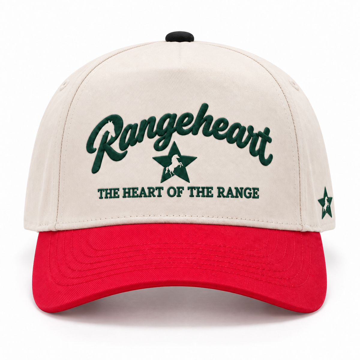 RANGEHEART Cream / Red cap — front view