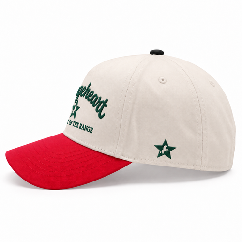 RANGEHEART Cream / Red cap — side view