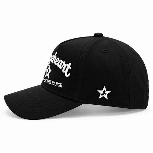 RANGEHEART All Black cap — side view