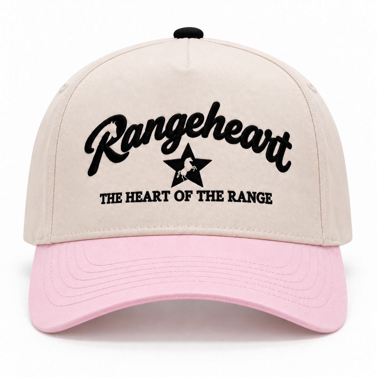 RANGEHEART Cream / Pink cap — front view