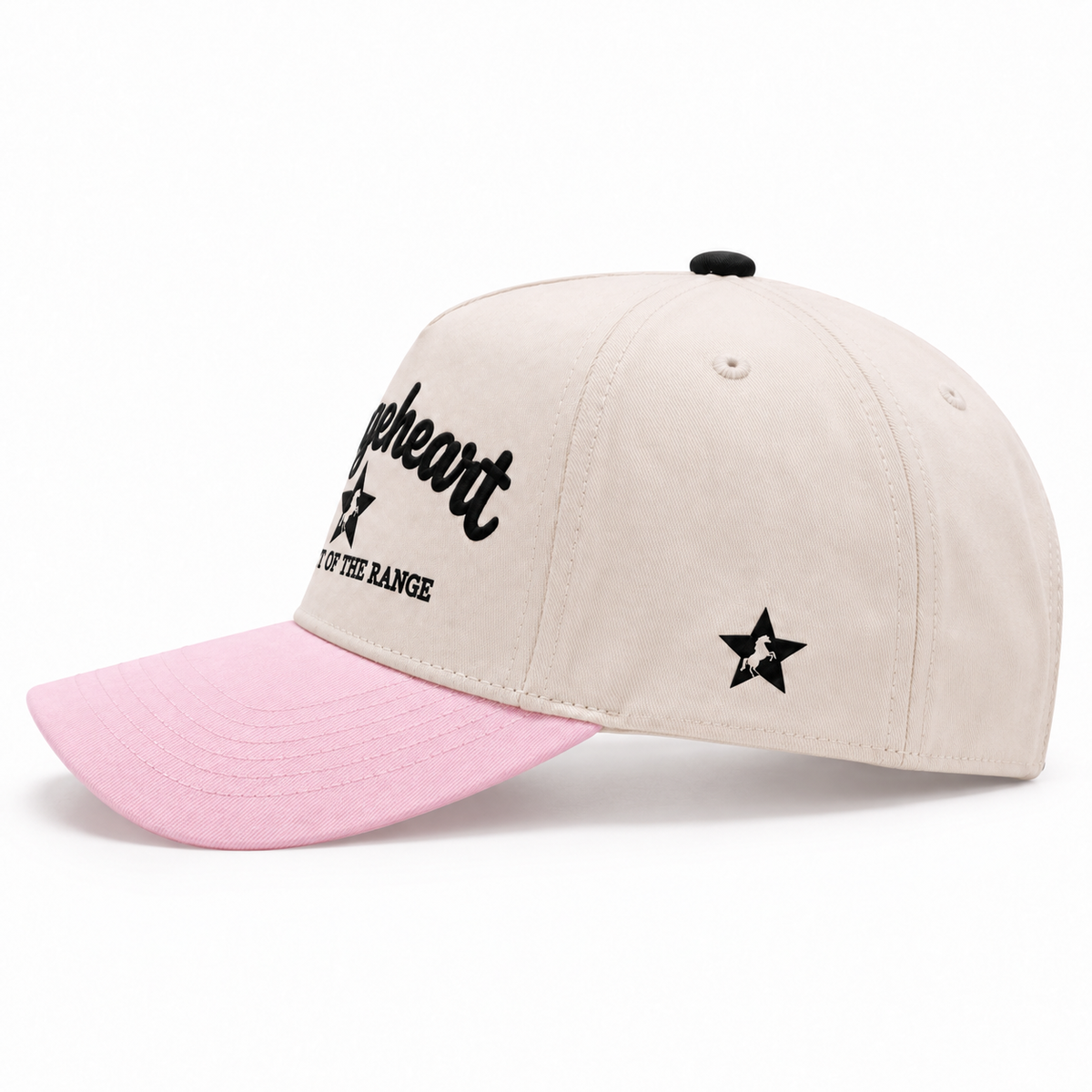 RANGEHEART Cream / Pink cap — side view
