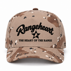 RANGEHEART Desert Camo cap — front view