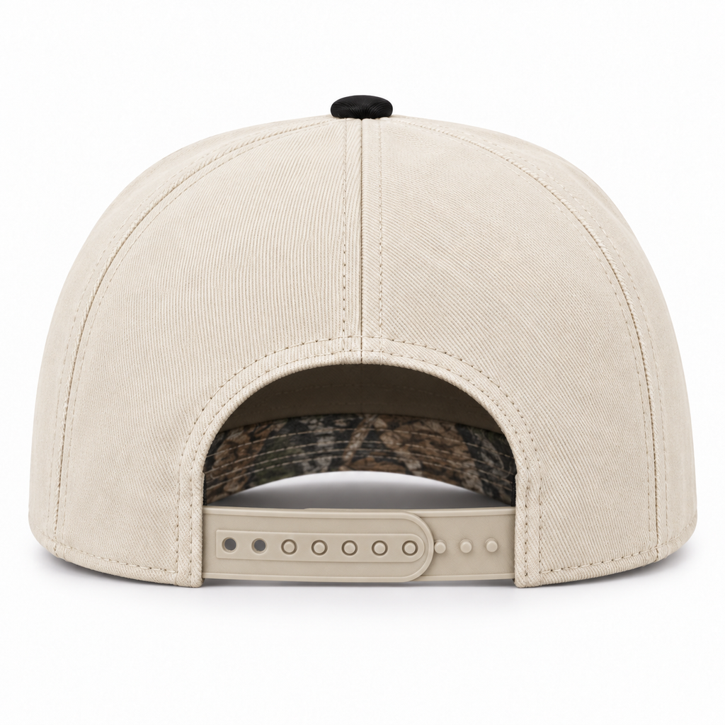 RANGEHEART Cream / gray camo cap — rear view