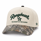 RANGEHEART Cream / gray camo cap — three-quarter view