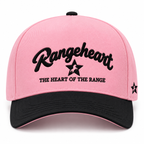 RANGEHEART Pink / black cap — front view