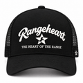 RANGEHEART Black mesh trucker cap — front view