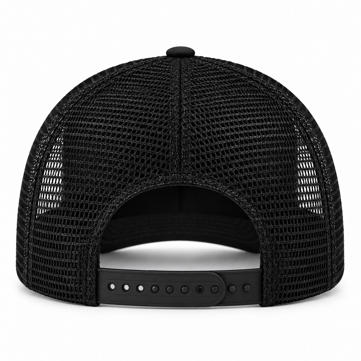RANGEHEART Black mesh trucker cap — rear view