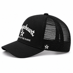 RANGEHEART Black mesh trucker cap — side view