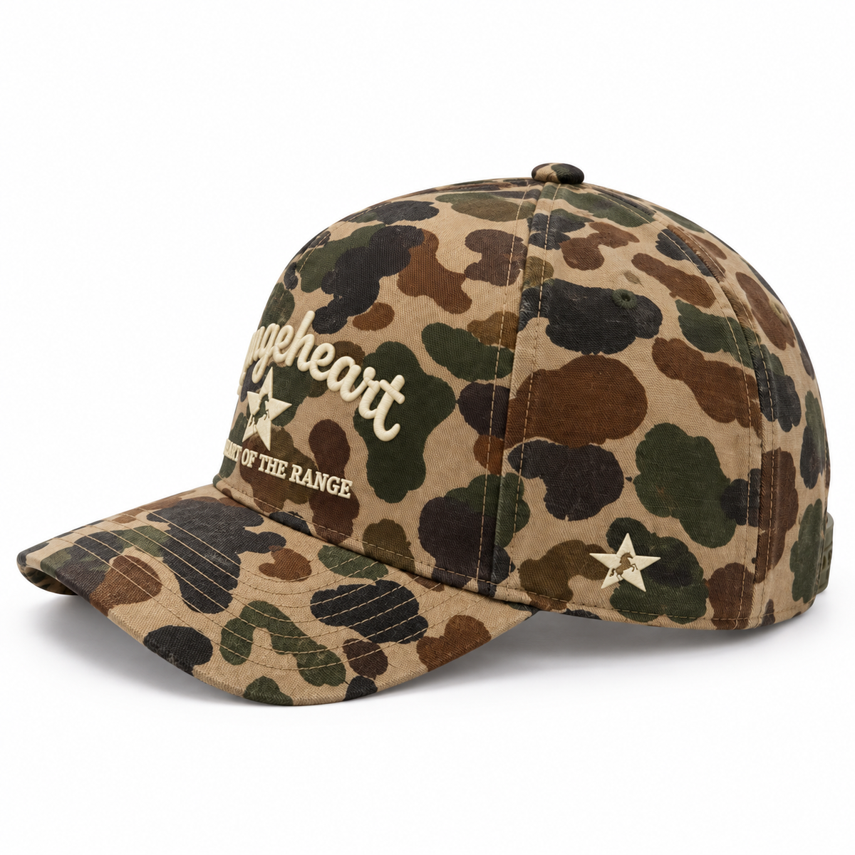 RANGEHEART Duck camo cap — side view