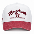 RANGEHEART White / Washed Red cap — front view
