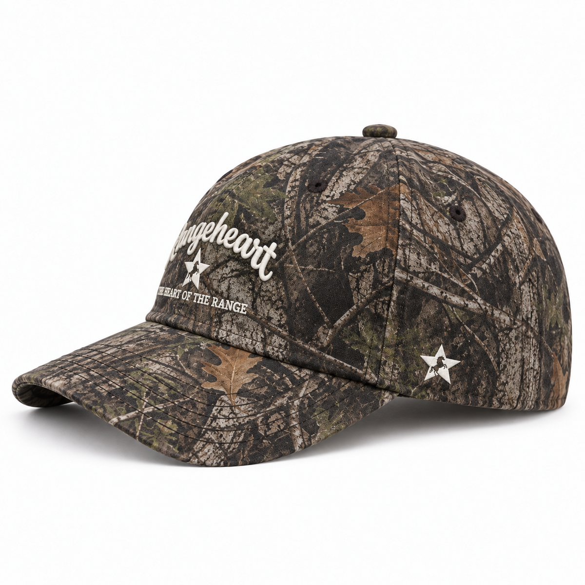 RANGEHEART Woodland runner cap — side view