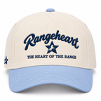 RANGEHEART Cream / sky blue cap — front view