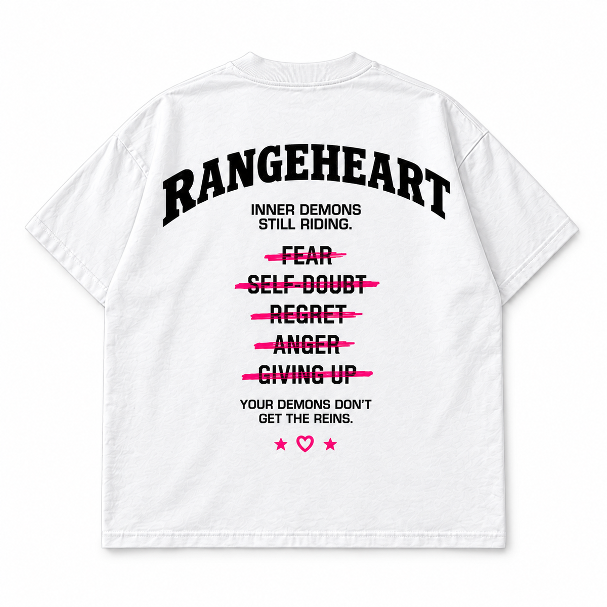 RANGEHEART still riding white — back view on white background