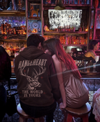 RANGEHEART The World Is Yours Boxy Hoodie worn in its candid lifestyle scene