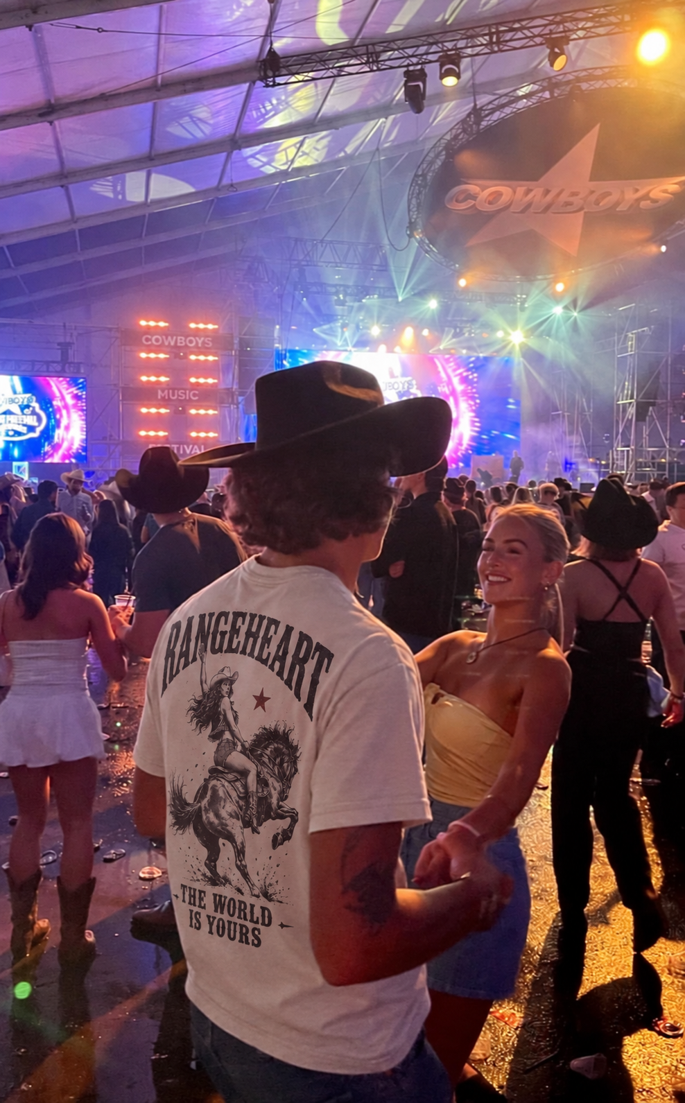 RANGEHEART Yours to Ride Boxy Tee worn in its candid lifestyle scene