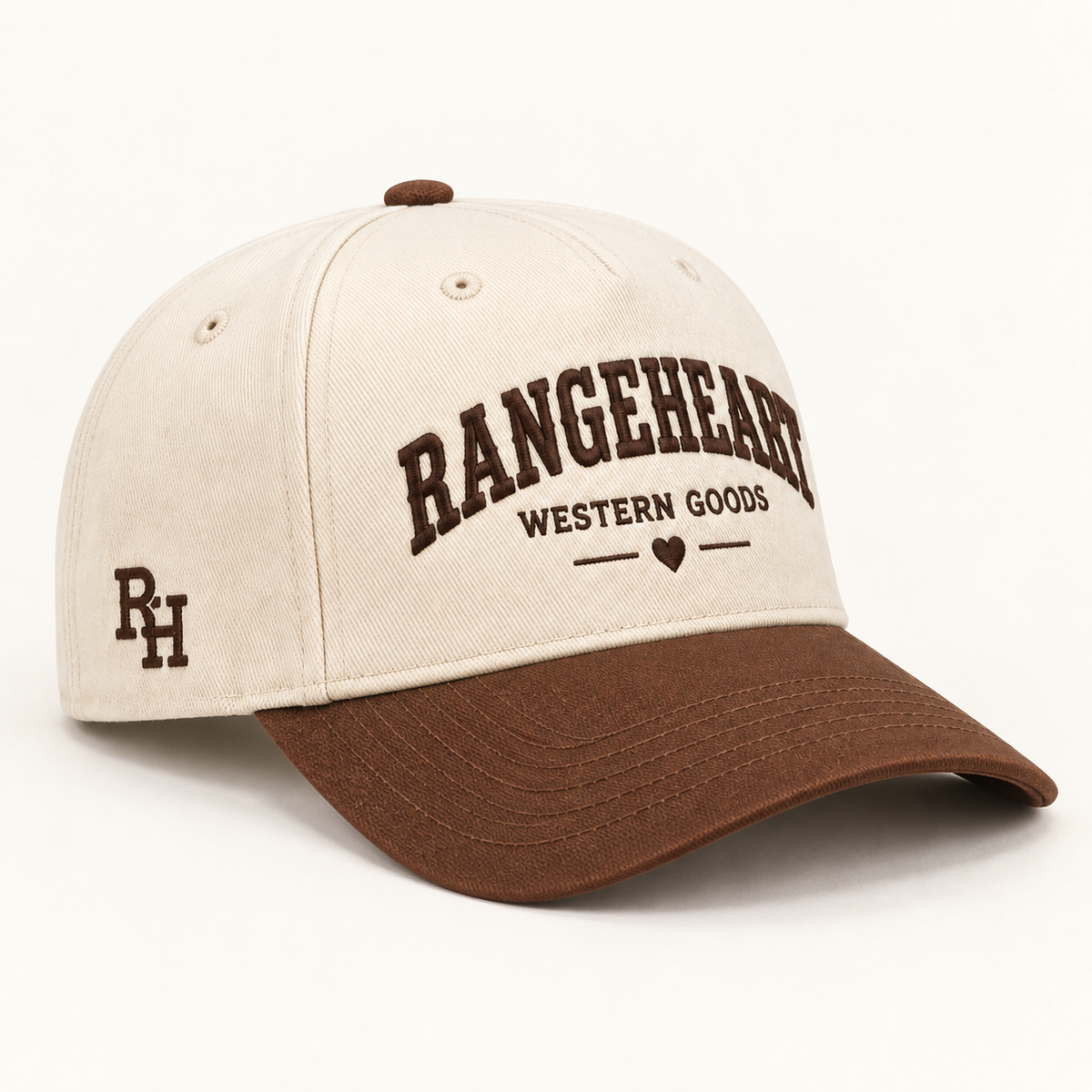 Western Goods Cap in Cream / tobacco — side angle
