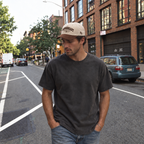 Western Goods Cap in Cream / tobacco — campaign scene
