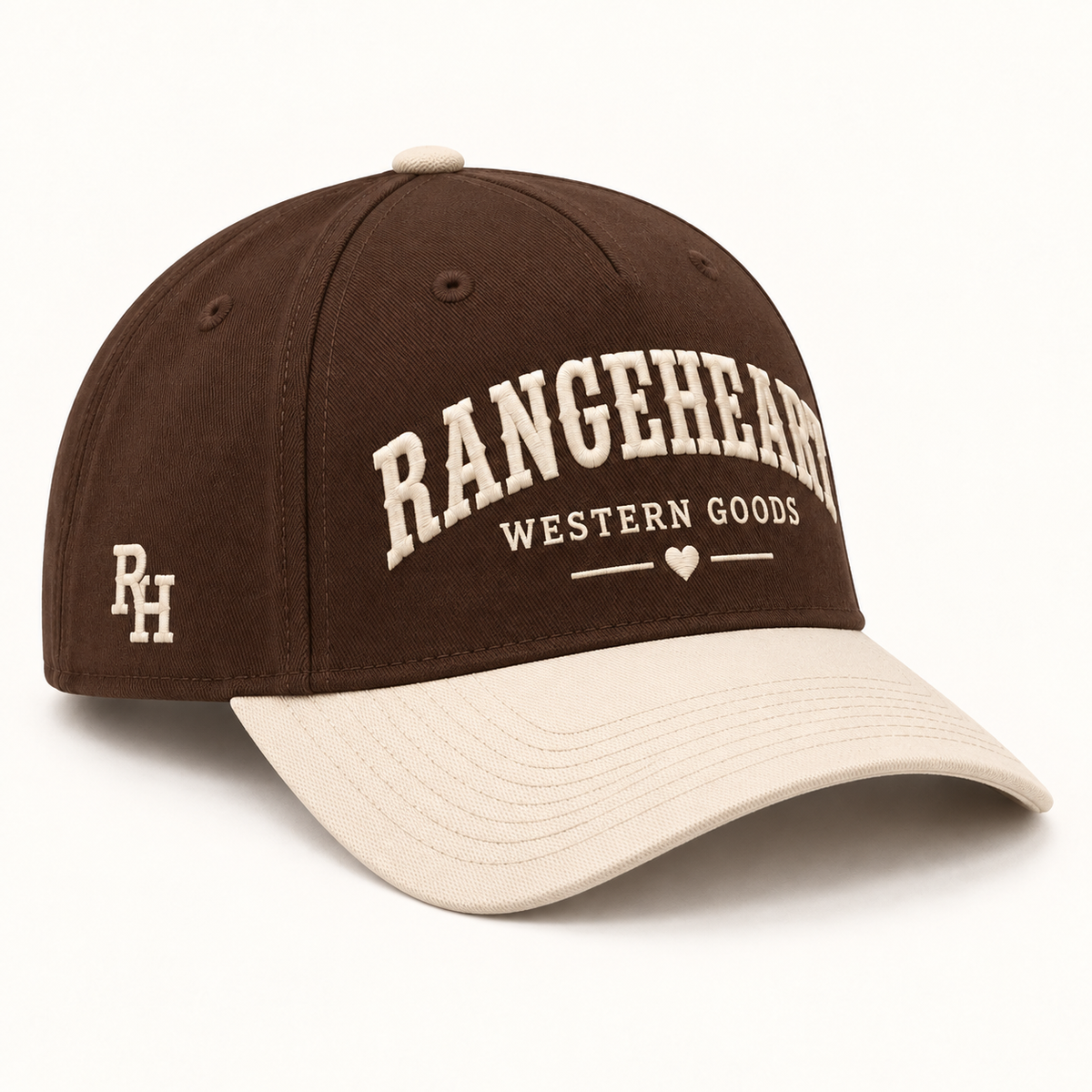 Western Goods Cap in Espresso / cream — side angle