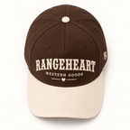 Western Goods Cap in Espresso / cream — overhead view