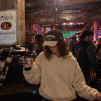 Western Goods Cap in Espresso / cream — campaign scene