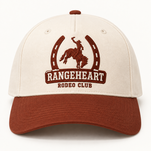 Rodeo Club Cap in Cream / rust — front view