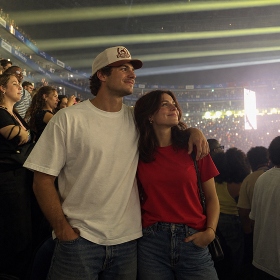Rodeo Club Cap in Cream / rust at a concert