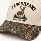 Backcountry Cap in Cream / woodland camo — brim detail