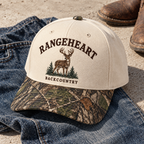 Backcountry Cap in Cream / woodland camo — styled with denim
