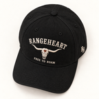 Free to Roam Cap in Black / cream — overhead view