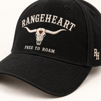 Free to Roam Cap in Black / cream — brim detail