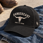 Free to Roam Cap in Black / cream — styled with denim