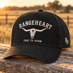 Free to Roam Cap in Black / cream — in golden sunlight
