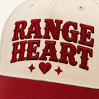 Rangeheart Red Cap in Red / cream — embroidery detail