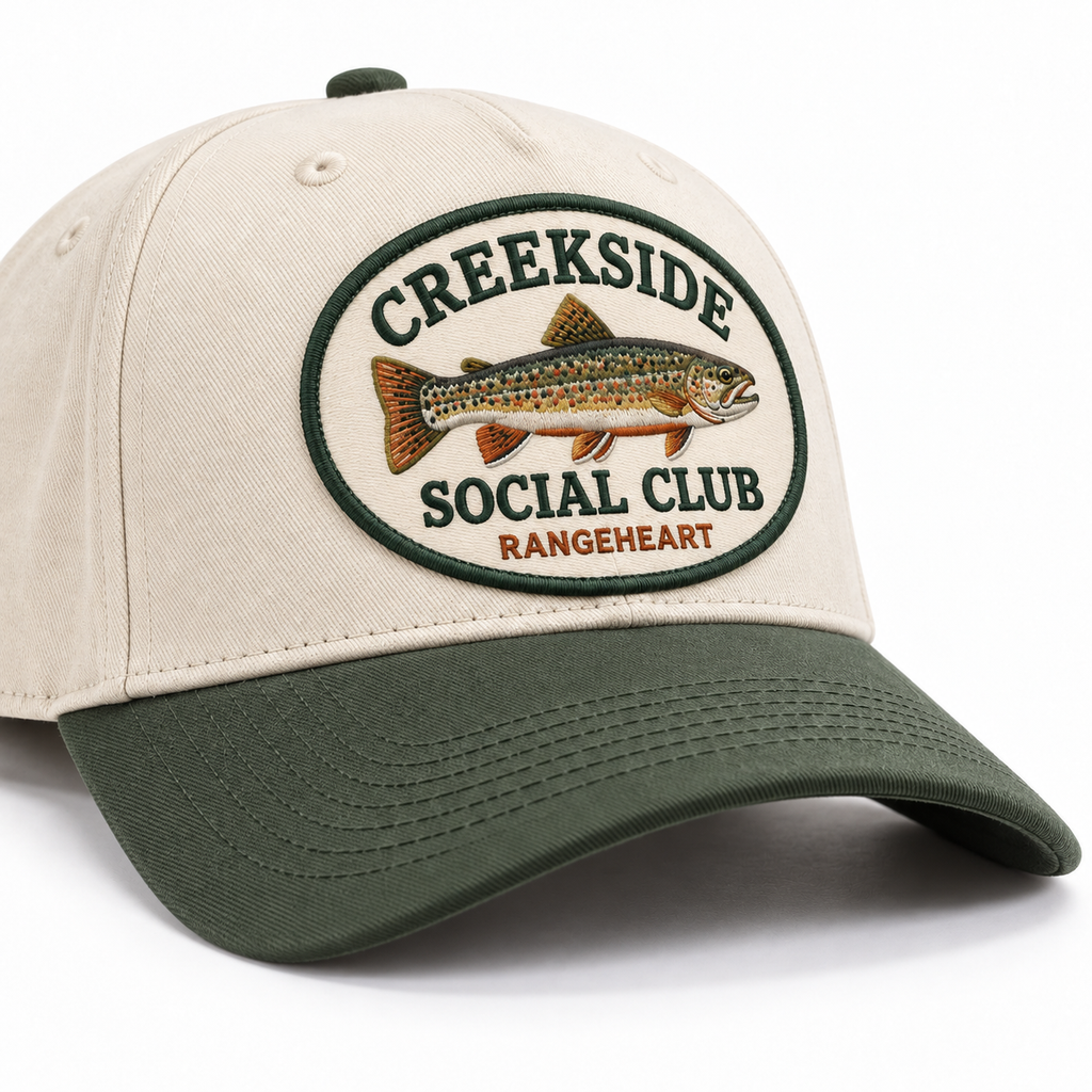 Creekside Social Club Cap — brim and crown detail