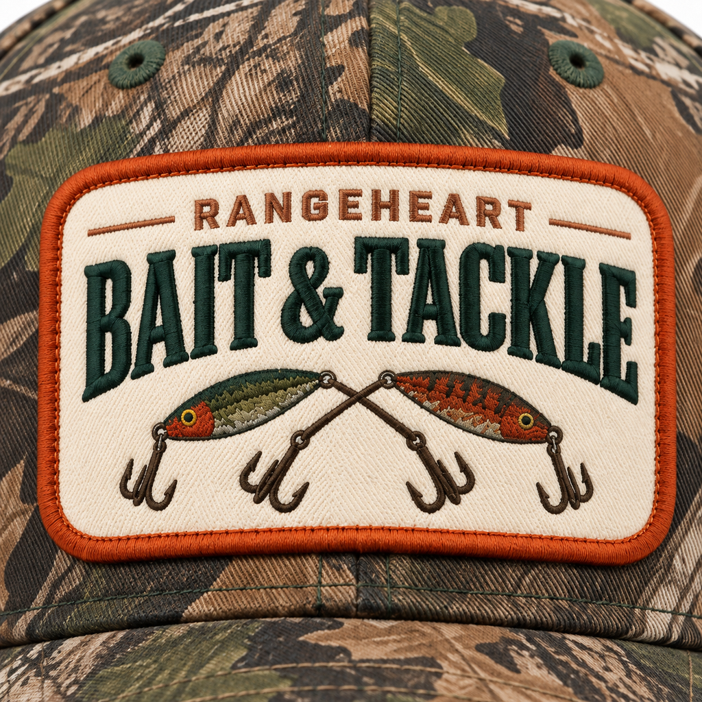 Bait & Tackle Cap — embroidery detail