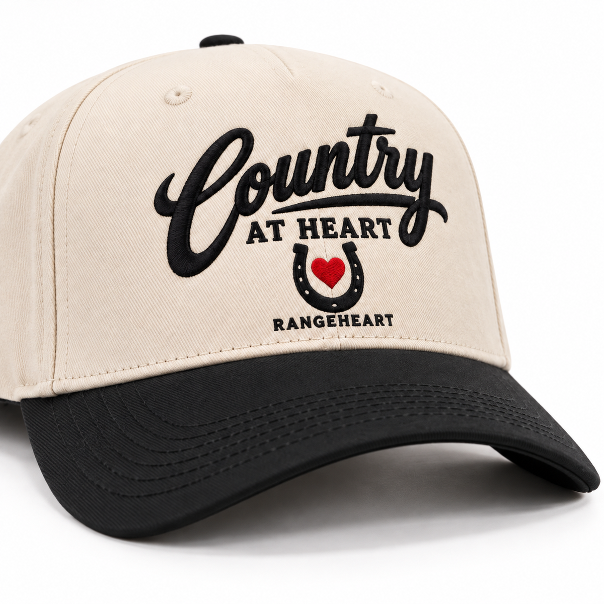 Country at Heart Cap — brim and crown detail
