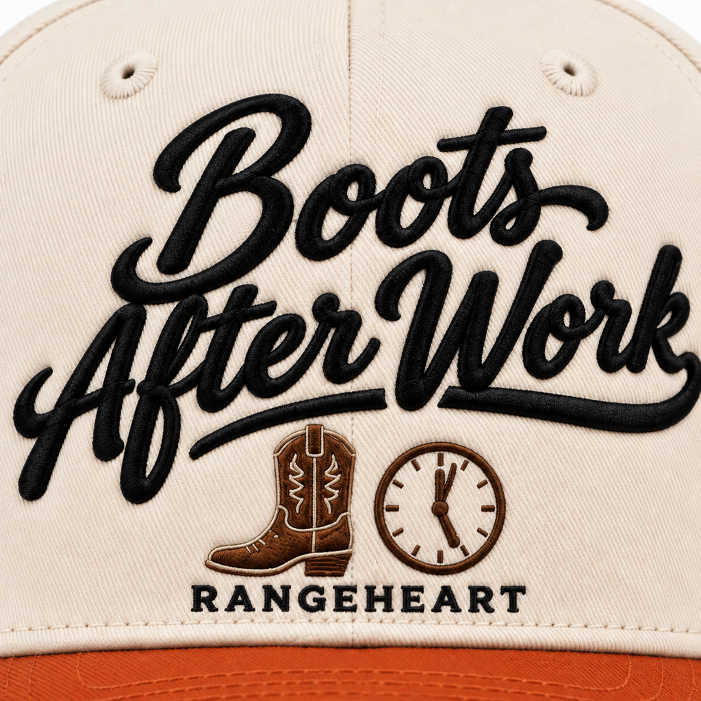Boots After Work Cap — embroidery detail