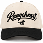 Rangeheart Horse Cap — embroidery detail in the studio