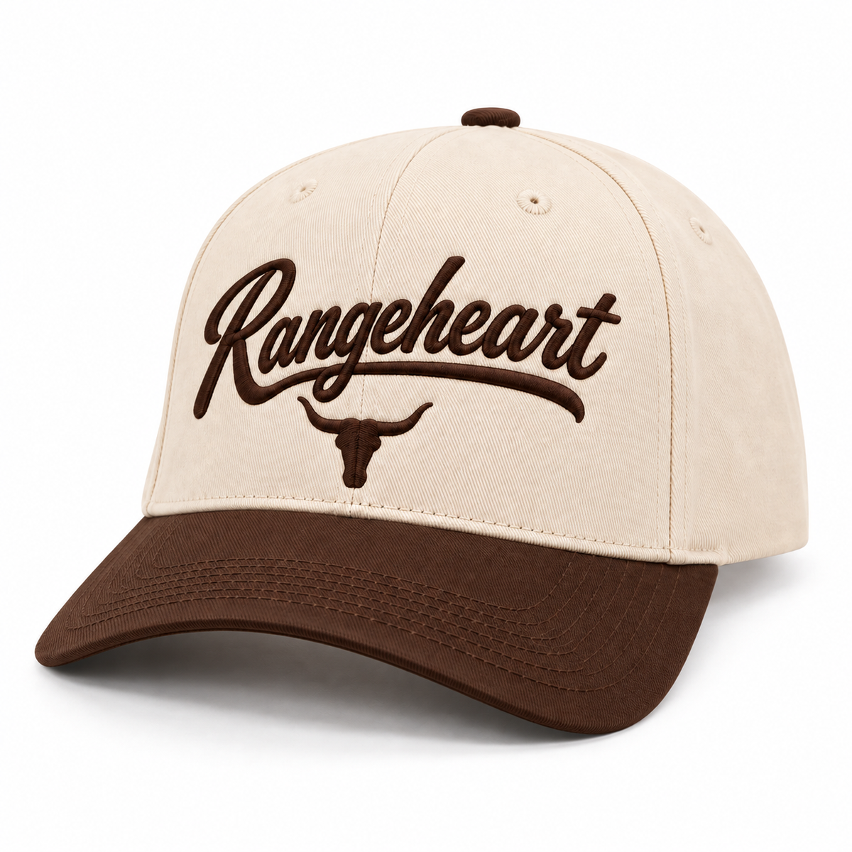Rangeheart Bull Cap — right three-quarter studio view